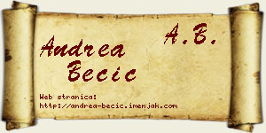 Andrea Becić vizit kartica